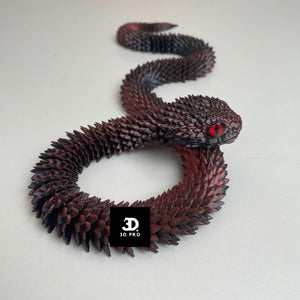 75cm Articulated 3D Printed Snake Toy – Realistic Flexible Serpent Models with Lifelike Eyes