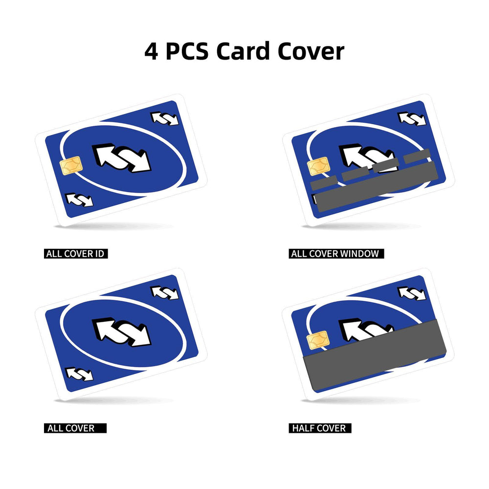 Blue Uno Reverse Card Design Credit Card Skin Sticker - Fun and Durable Card Cover for Unique Personalization