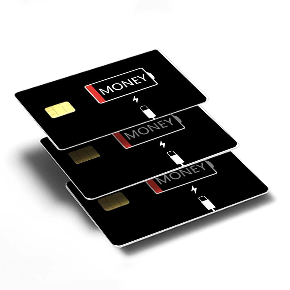 Low Battery Money Credit Card Skin - Minimalist and Durable Financial Humor Card Cover