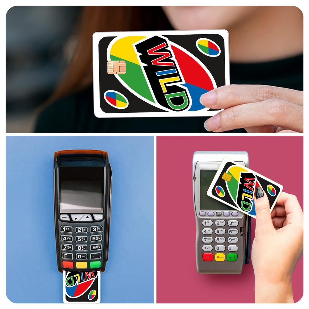 Uno Wild Card Design Credit Card Skin Sticker - Vibrant and Durable Card Cover for Unique Personalization