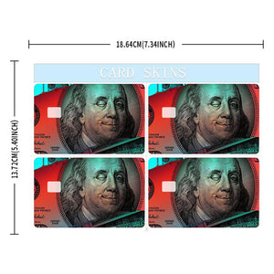 Colorful Benjamin Franklin Credit Card Skin - Bold and Durable Money-Inspired Card Cover