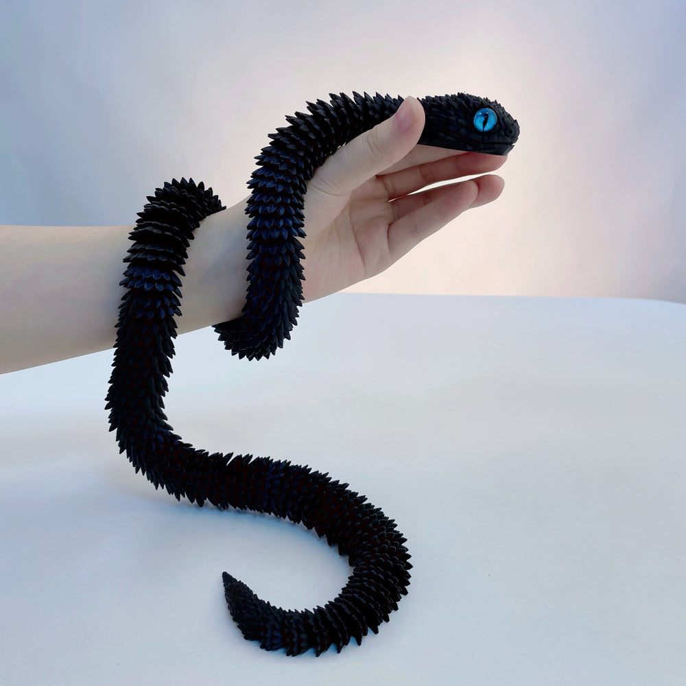 75cm Articulated 3D Printed Snake Toy – Realistic Flexible Serpent Models with Lifelike Eyes