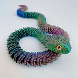 75cm Articulated 3D Printed Snake Toy – Realistic Flexible Serpent Models with Lifelike Eyes