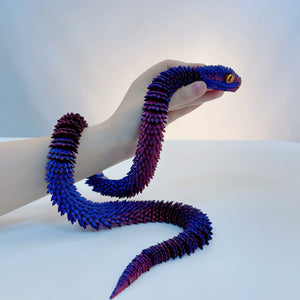 75cm Articulated 3D Printed Snake Toy – Realistic Flexible Serpent Models with Lifelike Eyes