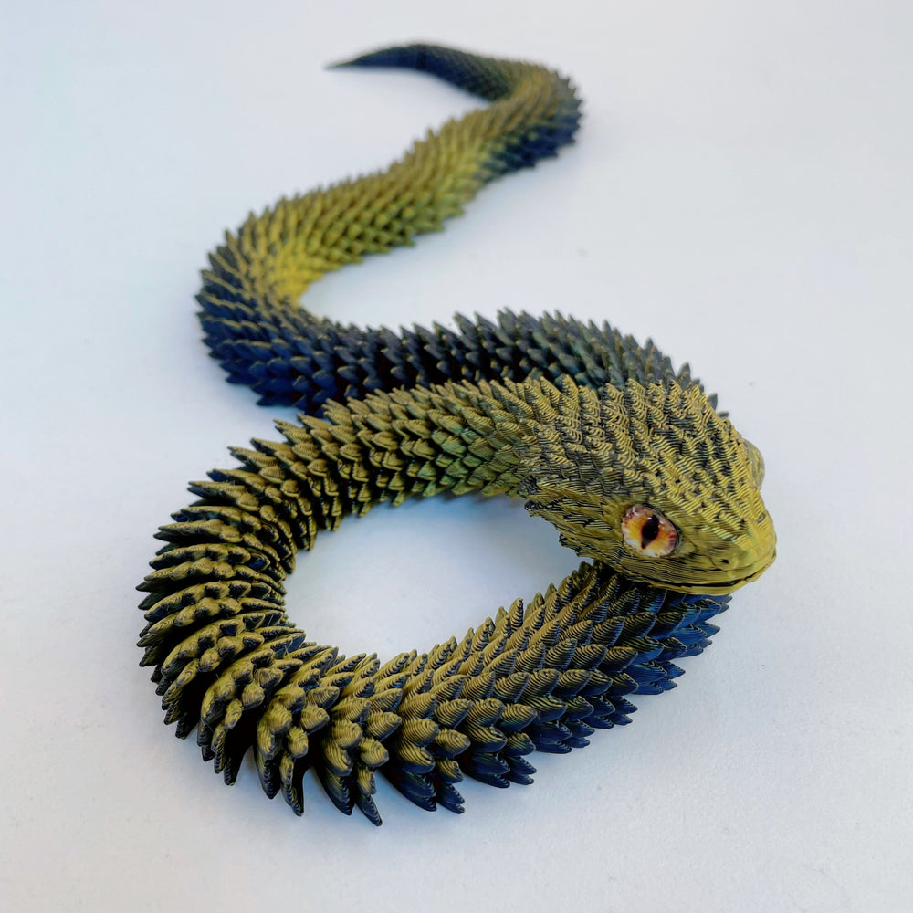 75cm Articulated 3D Printed Snake Toy – Realistic Flexible Serpent Models with Lifelike Eyes