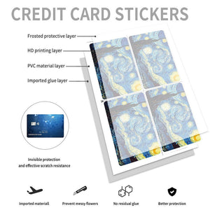 Starry Night Credit Card Skin - Artistic and Durable Van Gogh-Inspired Card Cover