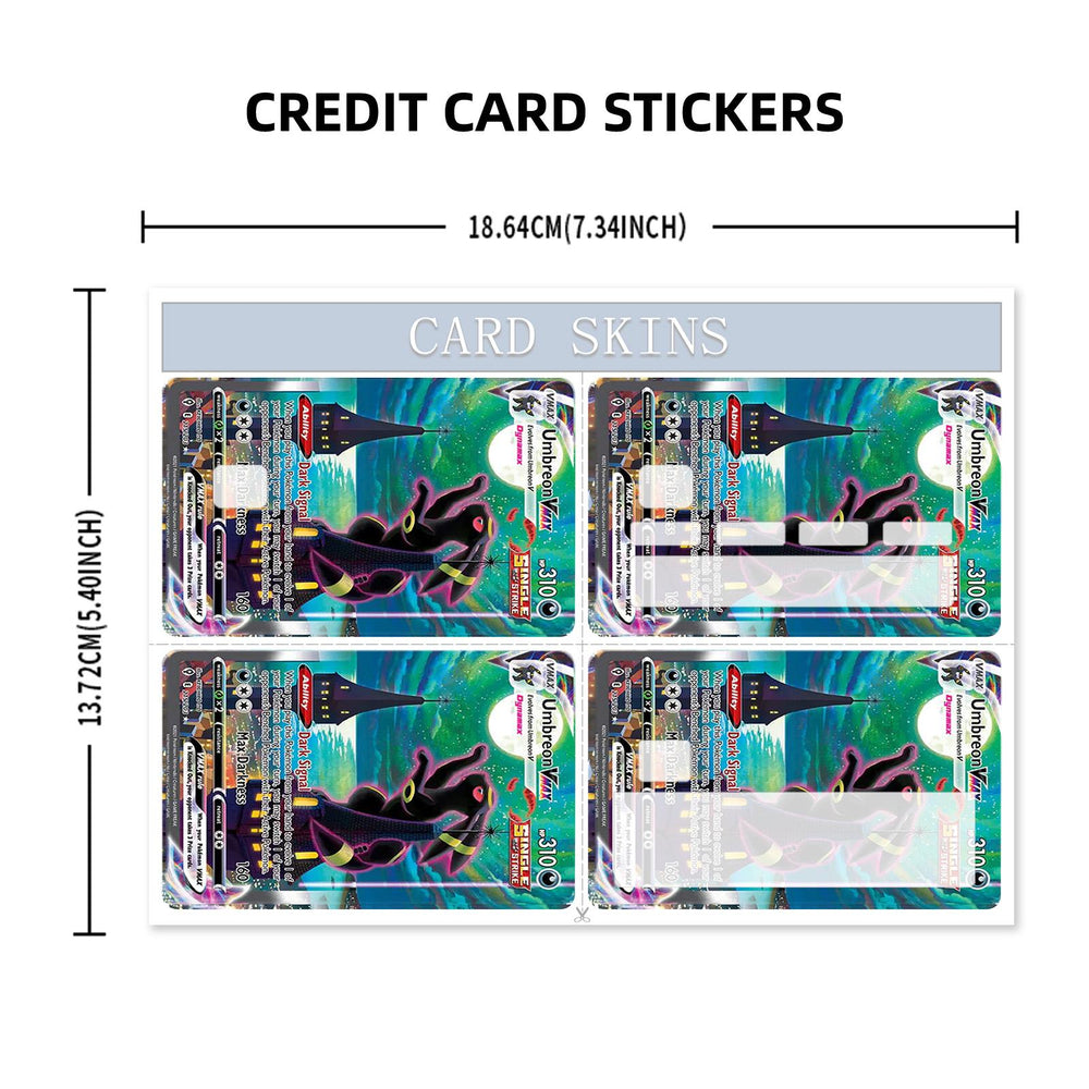 Umbreon VMAX Pokemon Card Credit Card Skin Sticker - Stunning and Durable Card Cover for Pokemon Fans