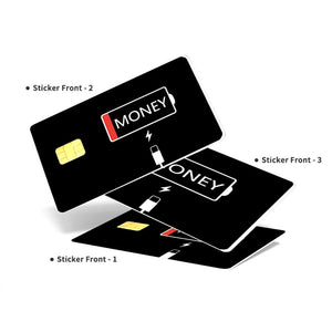 Low Battery Money Credit Card Skin - Minimalist and Durable Financial Humor Card Cover