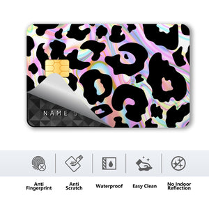 Rainbow Leopard Print Credit Card Skin Sticker - Vibrant and Durable Card Cover for Unique Personalization