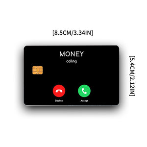 Money Calling Credit Card Skin - Clever and Durable Financial-Themed Card Cover