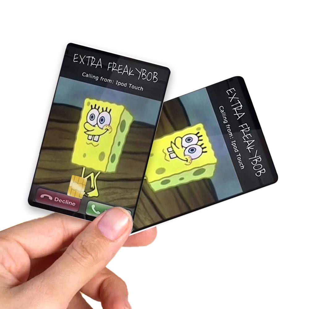 Extra Freakbob Is Calling Credit Card Skin - Funny and Durable Cartoon-Inspired Card Cover