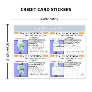 Squidward Tentacles Bikini Bottom Driver License Design Credit Card Skin Sticker