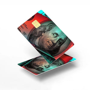 Colorful Benjamin Franklin Credit Card Skin - Bold and Durable Money-Inspired Card Cover