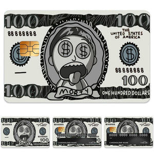 Cartoon Money Design Credit Card Skin Sticker - Fun and Durable Card Cover for Creative Personalization