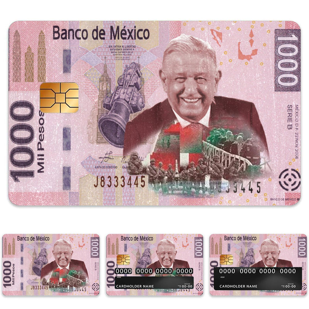 Banco de Mexico 1000 Peso Design Credit Card Skin Sticker - Vibrant and Durable Card Cover for Unique Personalization