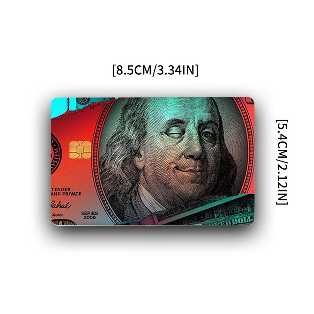 Colorful Benjamin Franklin Credit Card Skin - Bold and Durable Money-Inspired Card Cover