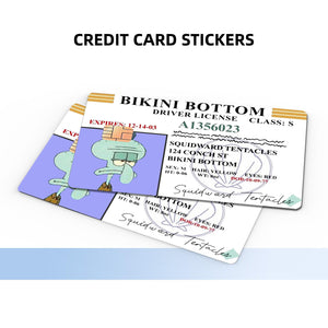 Squidward Tentacles Bikini Bottom Driver License Design Credit Card Skin Sticker