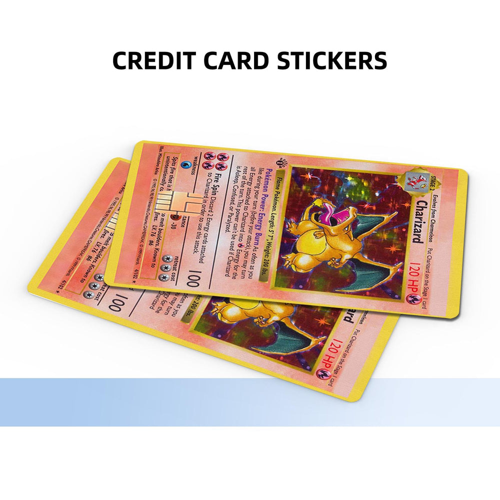 Charizard Pokemon Card Credit Card Skin Sticker - Iconic and Durable Card Cover for Fans and Collectors