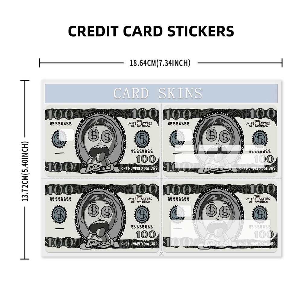 Cartoon Money Design Credit Card Skin Sticker - Fun and Durable Card Cover for Creative Personalization