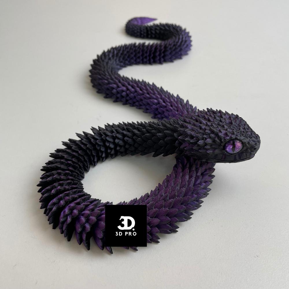 75cm Articulated 3D Printed Snake Toy – Realistic Flexible Serpent Models with Lifelike Eyes