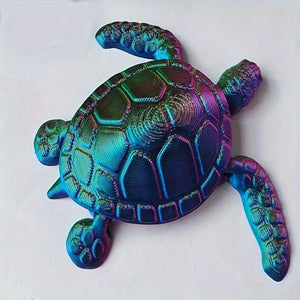 Artisanal 3D Printed Turtle Figurine With Movable Joints - Plastic Sea Turtle Model For Collectors And Home Decor