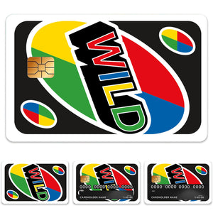 Uno Wild Card Design Credit Card Skin Sticker - Vibrant and Durable Card Cover for Unique Personalization