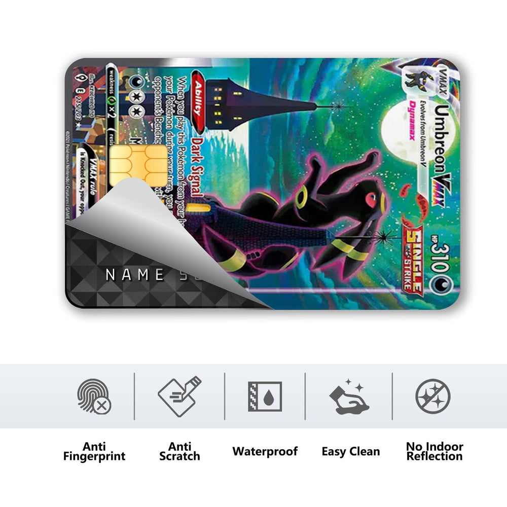 Umbreon VMAX Pokemon Card Credit Card Skin Sticker - Stunning and Durable Card Cover for Pokemon Fans