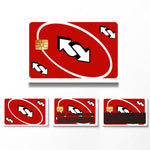 Red Uno Reverse Card Design Credit Card Skin Sticker - Fun and Durable Card Cover for Unique Personalization