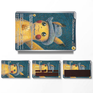 Pikachu Van Gogh Style Pokemon Card Credit Card Skin Sticker - Artistic and Durable Card Cover for Pokemon Fans