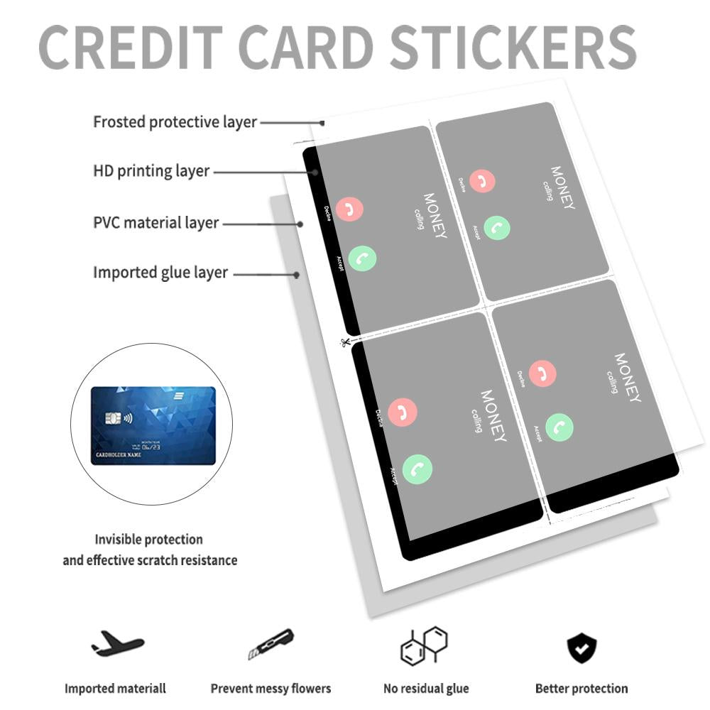 Money Calling Credit Card Skin - Clever and Durable Financial-Themed Card Cover