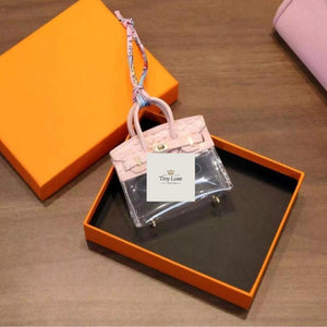 Luxury Mini Handbag Keychains – Inspired Design with Unique Window Detailing and Scarf Accent with Gift Packaging