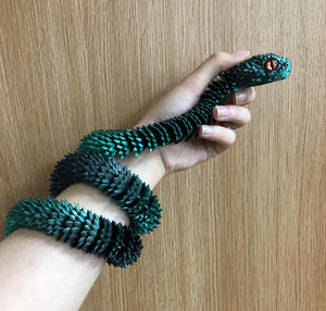 75cm Articulated 3D Printed Snake Toy – Realistic Flexible Serpent Models with Lifelike Eyes