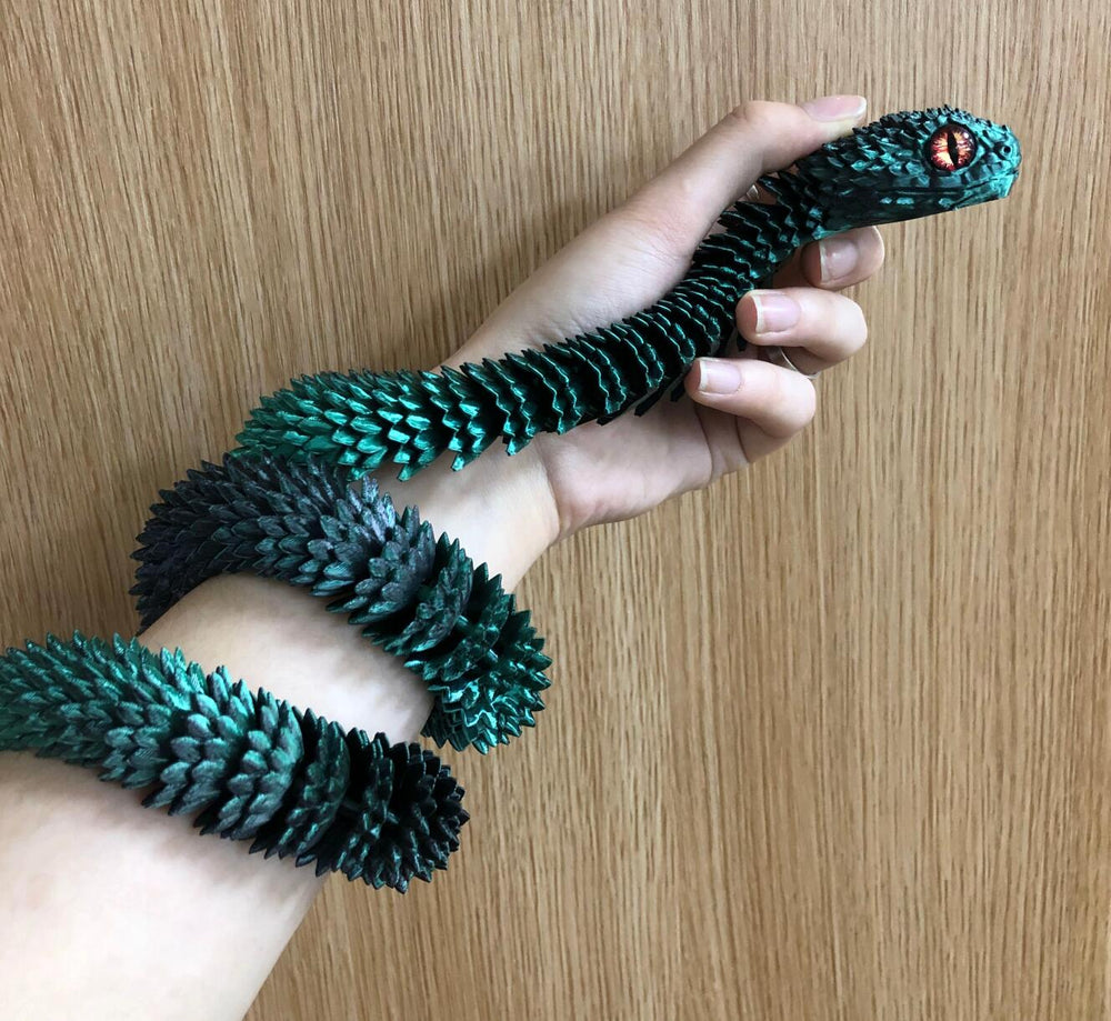 75cm Articulated 3D Printed Snake Toy – Realistic Flexible Serpent Models with Lifelike Eyes