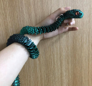 75cm Articulated 3D Printed Snake Toy – Realistic Flexible Serpent Models with Lifelike Eyes