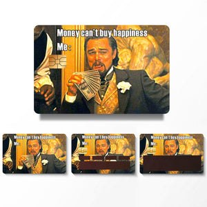 Money Can't Buy Happiness Meme Credit Card Skin Sticker - Humorous and Durable Card Cover for Personalized Style