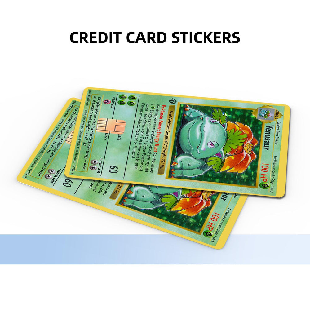 Venusaur Pokemon Card Credit Card Skin Sticker - Classic and Durable Card Cover for Pokemon Enthusiasts