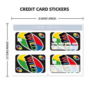 Uno Wild Card Design Credit Card Skin Sticker - Vibrant and Durable Card Cover for Unique Personalization