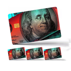 Colorful Benjamin Franklin Credit Card Skin - Bold and Durable Money-Inspired Card Cover