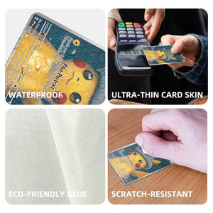 Pikachu Van Gogh Style Pokemon Card Credit Card Skin Sticker - Artistic and Durable Card Cover for Pokemon Fans