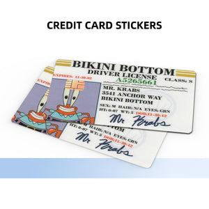 Mr. Krabs Bikini Bottom Driver License Design Credit Card Skin Sticker - Fun and Durable Card Cover