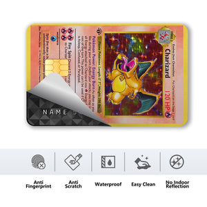 Charizard Pokemon Card Credit Card Skin Sticker - Iconic and Durable Card Cover for Fans and Collectors