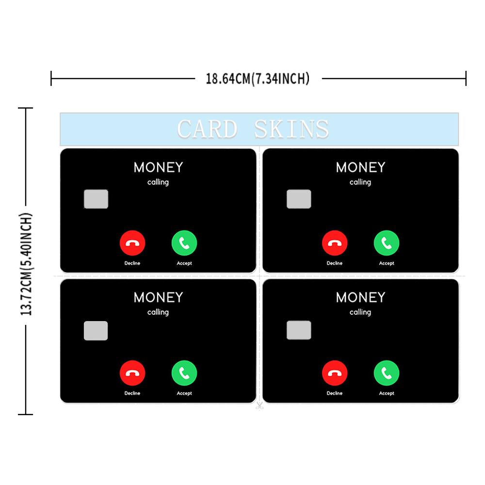 Money Calling Credit Card Skin - Clever and Durable Financial-Themed Card Cover