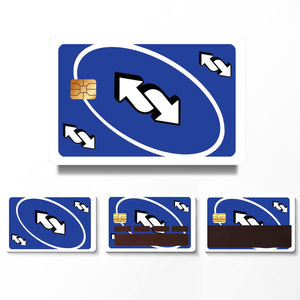 Blue Uno Reverse Card Design Credit Card Skin Sticker - Fun and Durable Card Cover for Unique Personalization