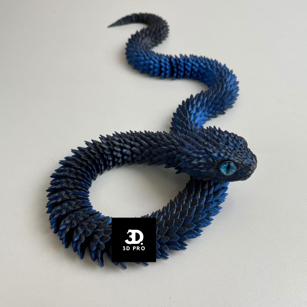 75cm Articulated 3D Printed Snake Toy – Realistic Flexible Serpent Models with Lifelike Eyes