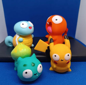 3D Printed Pokemon-Inspired Figurines - Customizable Collectibles for Fans | Unique Gift Set for Kids