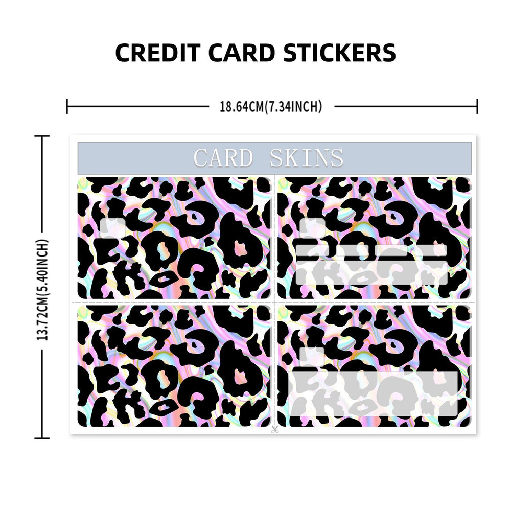 Rainbow Leopard Print Credit Card Skin Sticker - Vibrant and Durable Card Cover for Unique Personalization