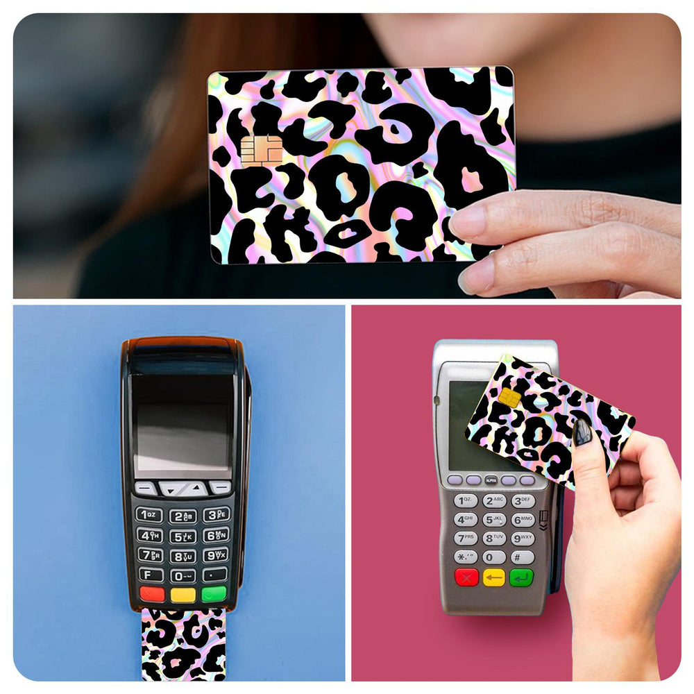 Rainbow Leopard Print Credit Card Skin Sticker - Vibrant and Durable Card Cover for Unique Personalization