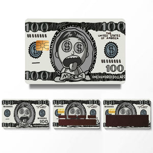 Cartoon Money Design Credit Card Skin Sticker - Fun and Durable Card Cover for Creative Personalization