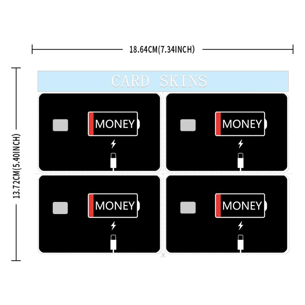 Low Battery Money Credit Card Skin - Minimalist and Durable Financial Humor Card Cover