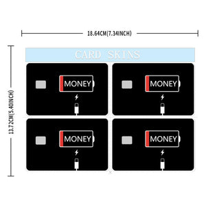 Low Battery Money Credit Card Skin - Minimalist and Durable Financial Humor Card Cover